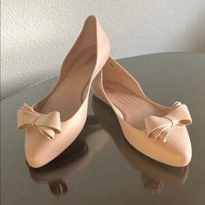 MELISSA Bow-Accent Nude Light Rose Pink Flats Women size 9